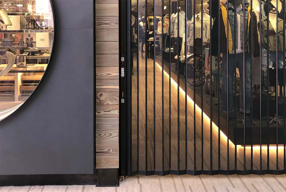 Side-Folding Mall Grille