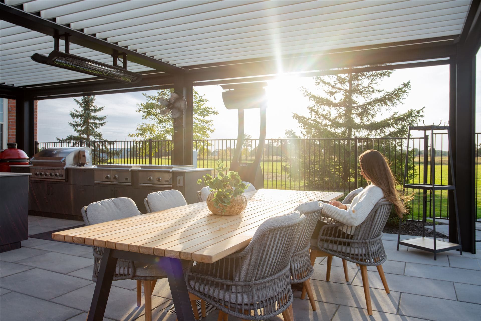 Outdoor Kitchen Under Louvers