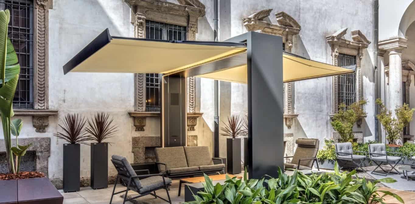 Custom motorized awnings from Swiss and German manufacturers, measured, made, and installed by our own crews across Vancouver and the Lower Mainland.